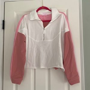 Pink Lily small colorblock sweatshirt NEW
